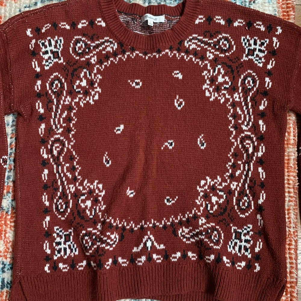 Madewell Bandana Pullover Sweater - Picture 5 of 12